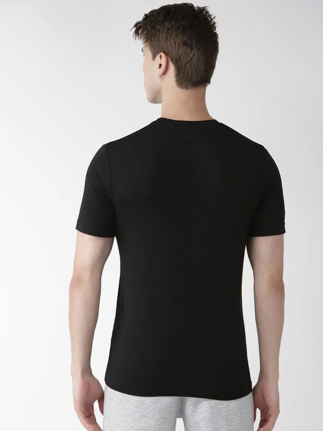 Alcis Men Black Printed Detail T-shirt