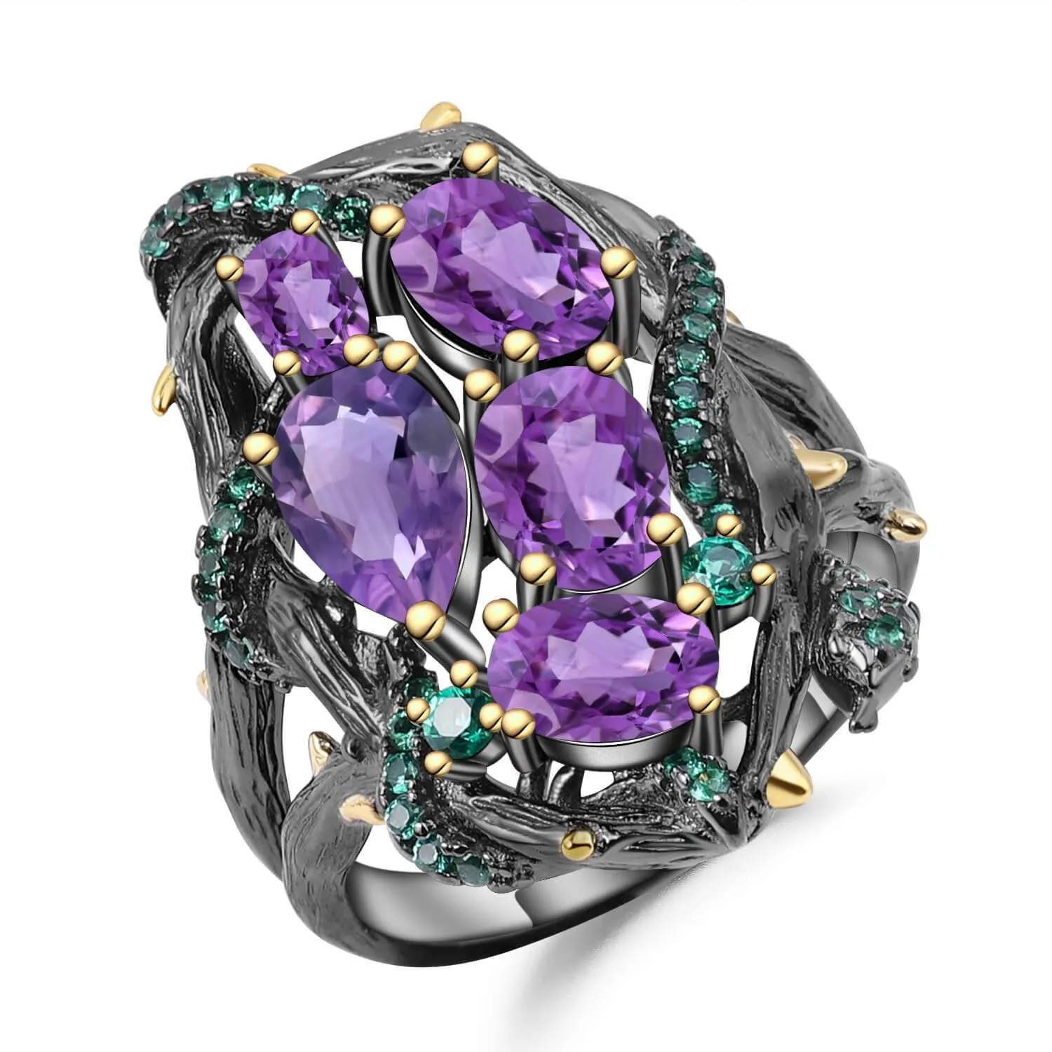 Amethyst Snake Statement Ring