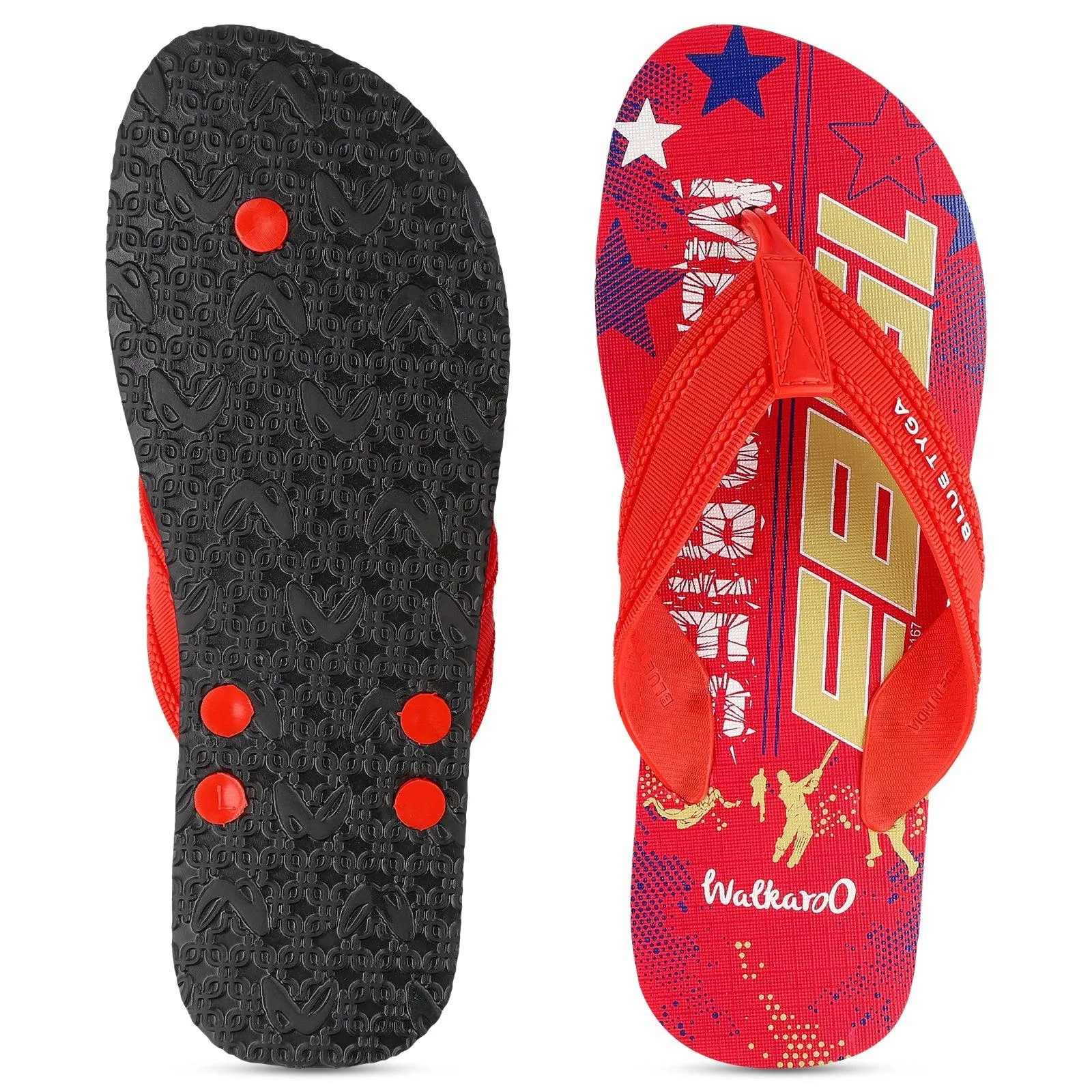 Blue Tyga Boys Flip Flop Thong  - HG167 Red Black