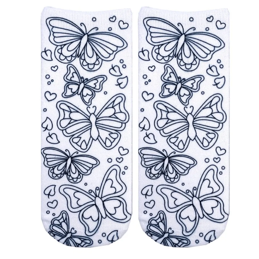 Butterfly Coloring Socks