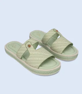 BW9748-GREEN-Women Comfort Slipper