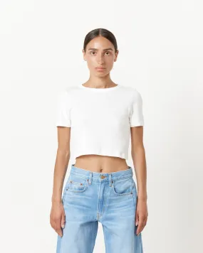 Car Crop Tee in White