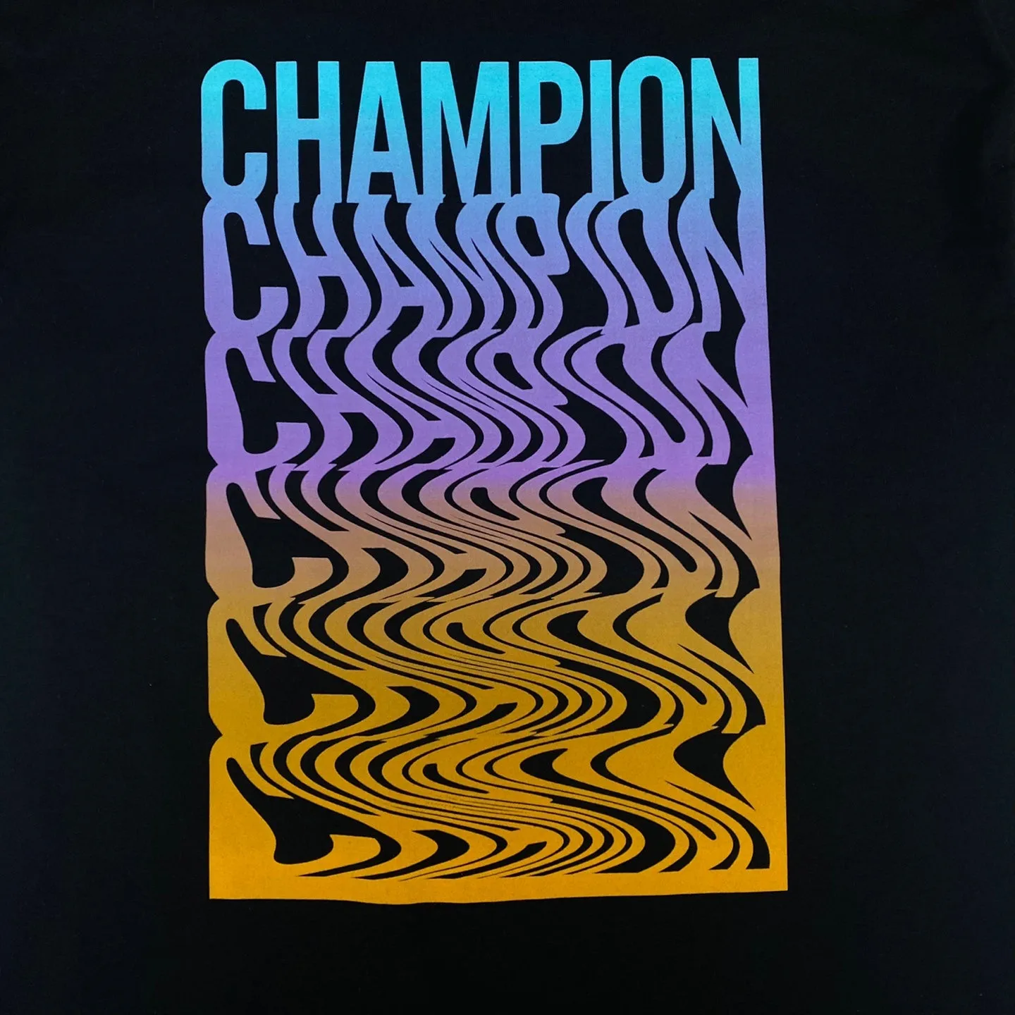 Champion Multi Script Logo Print T-Shirt - BLACK