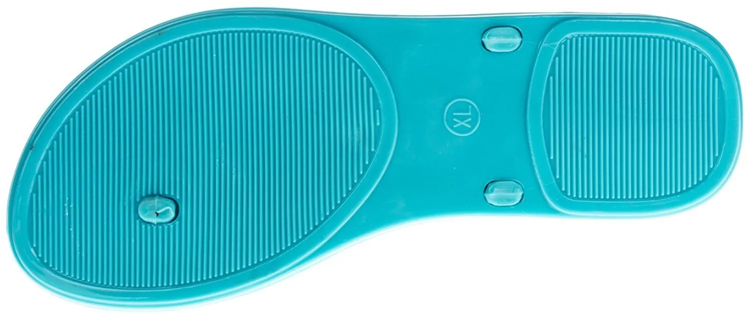 Chatties Girls Jelly Flip Flops - Turquoise, Size 3 / 4 (More Colors and Sizes Available)