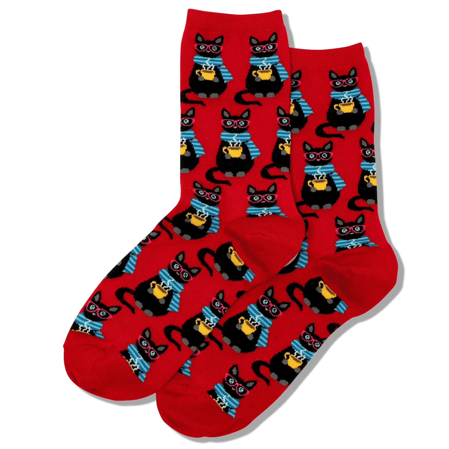 Coffee Cat Socks Women's Crew Socks