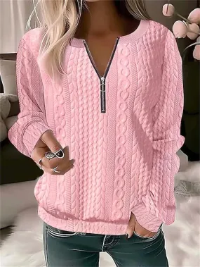 Cozy Quarter Zip Fleece Sweatshirt for Women