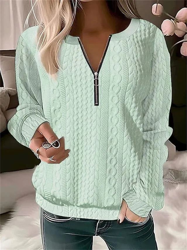 Cozy Quarter Zip Fleece Sweatshirt for Women