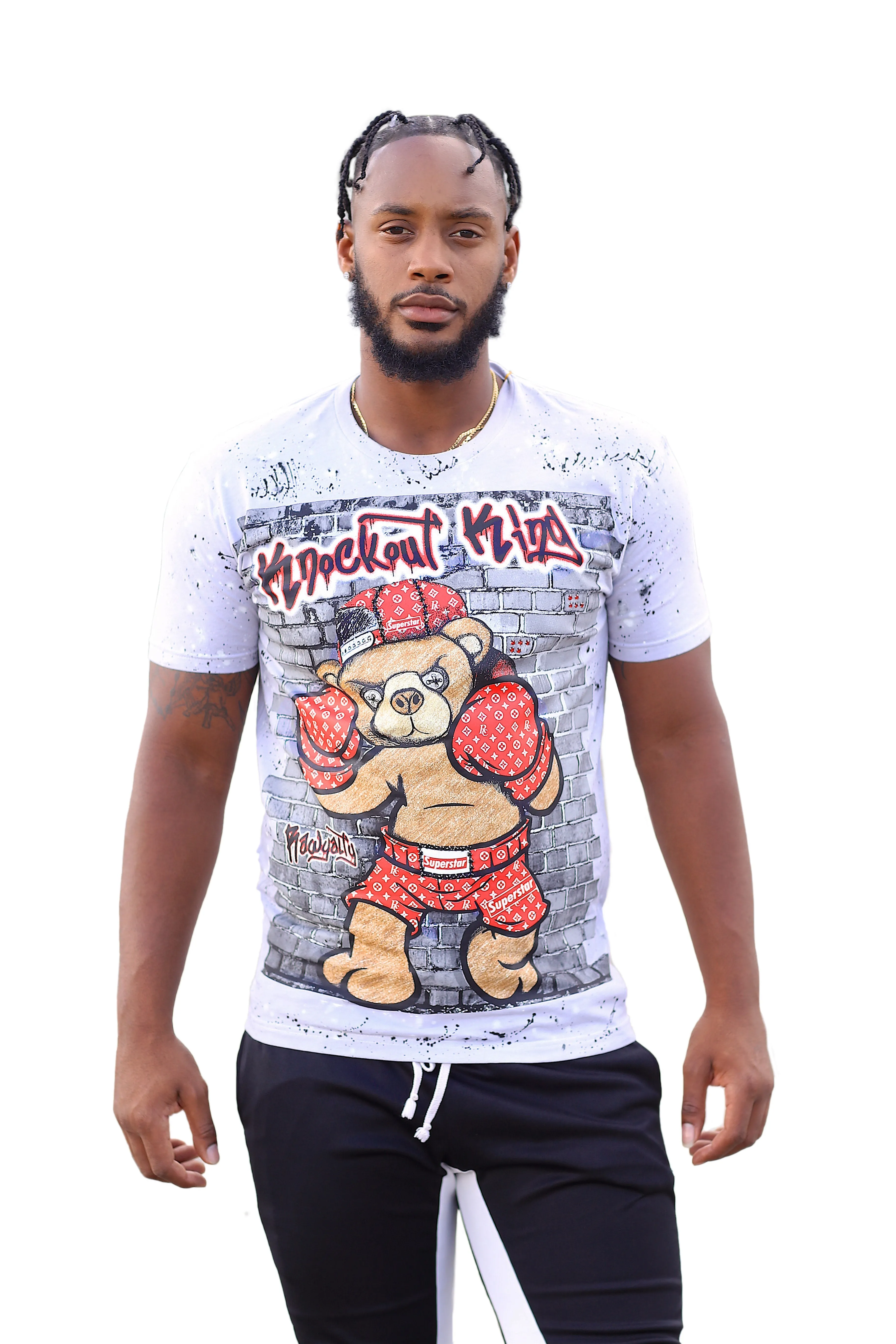 Crew Neck Printed Knockout King Men Shirt