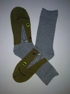 Crocodile Head Crew Socks