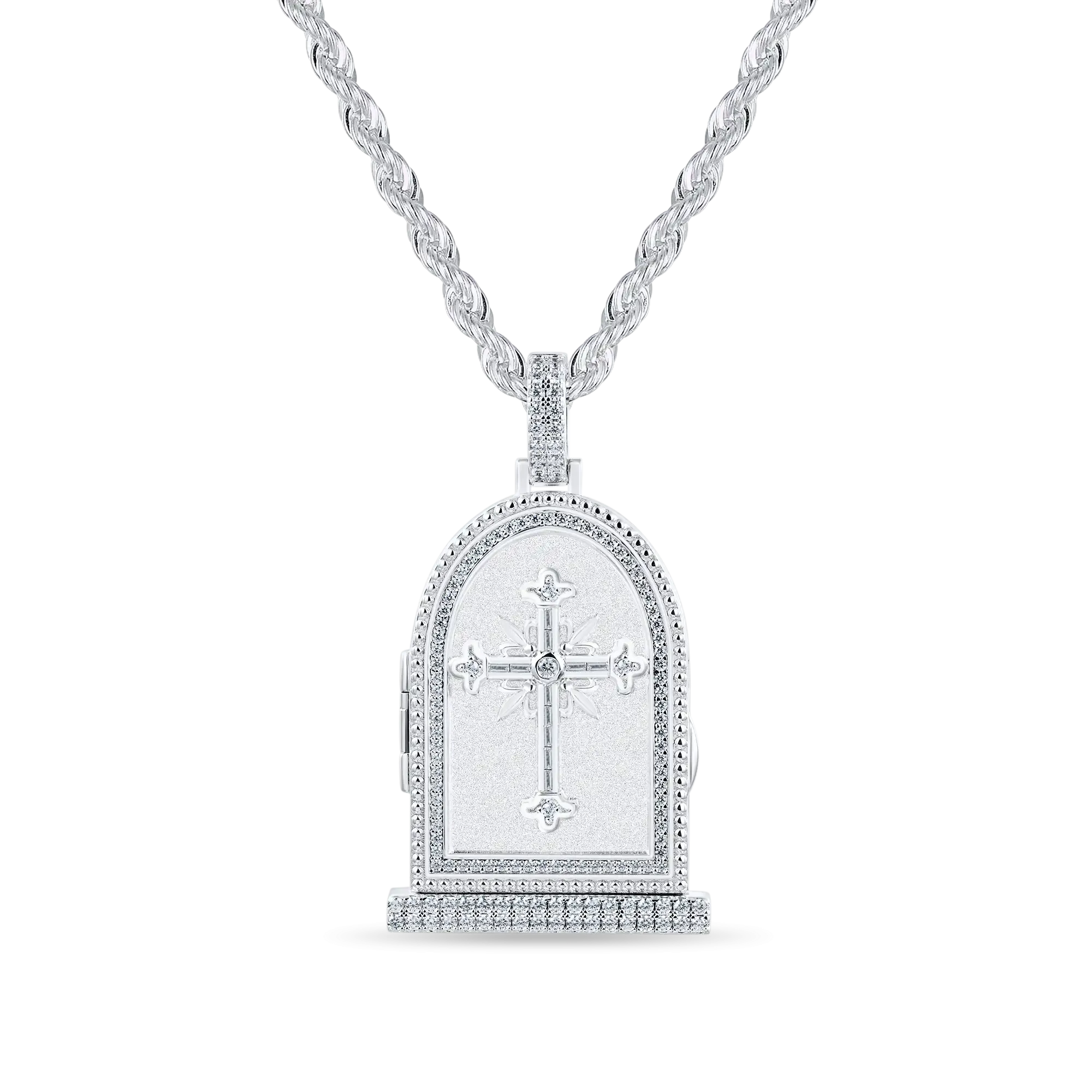 Personalized Custom Flip Tombstone Photo Pendant - Unique Memorial Keepsake Jewelry