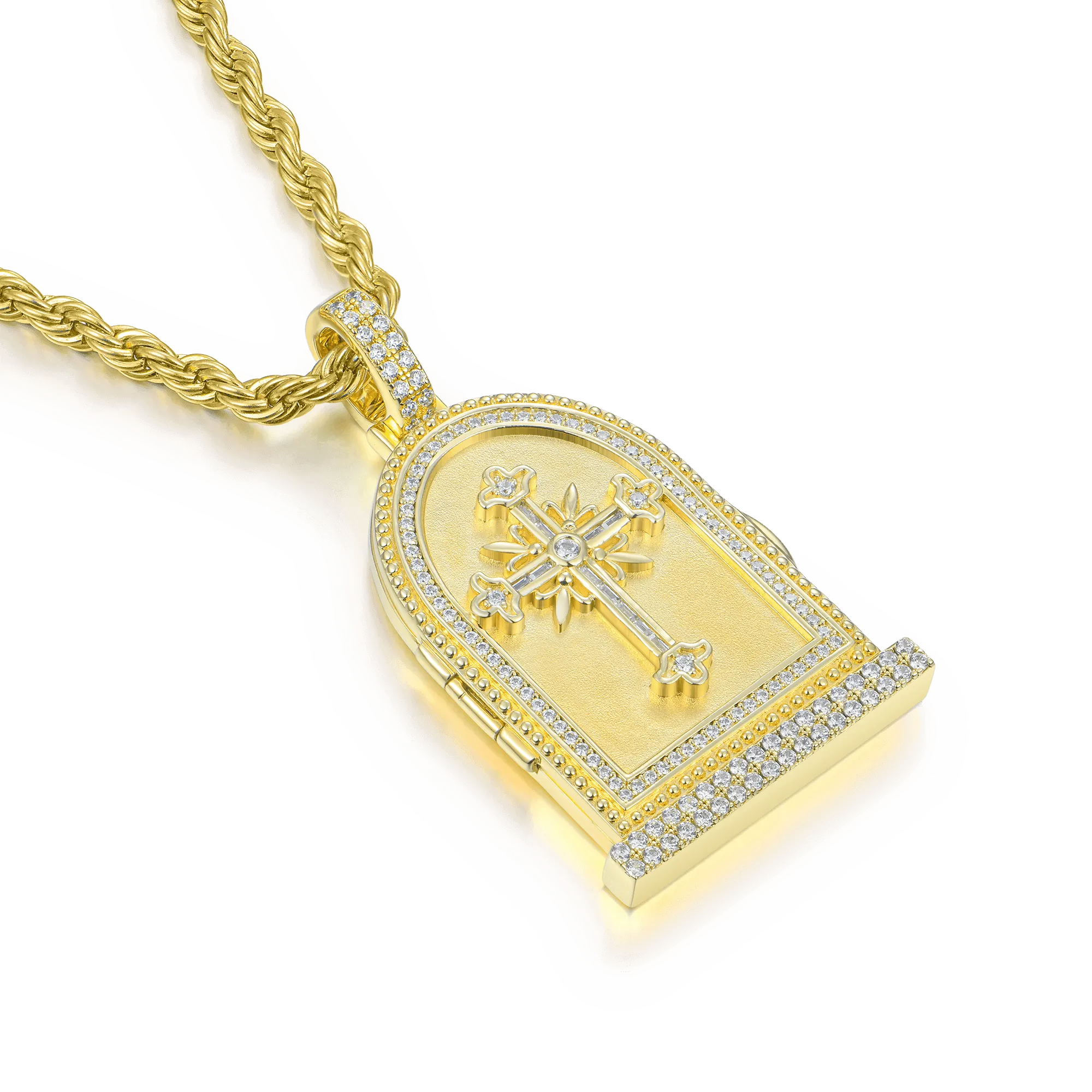 Personalized Custom Flip Tombstone Photo Pendant - Unique Memorial Keepsake Jewelry