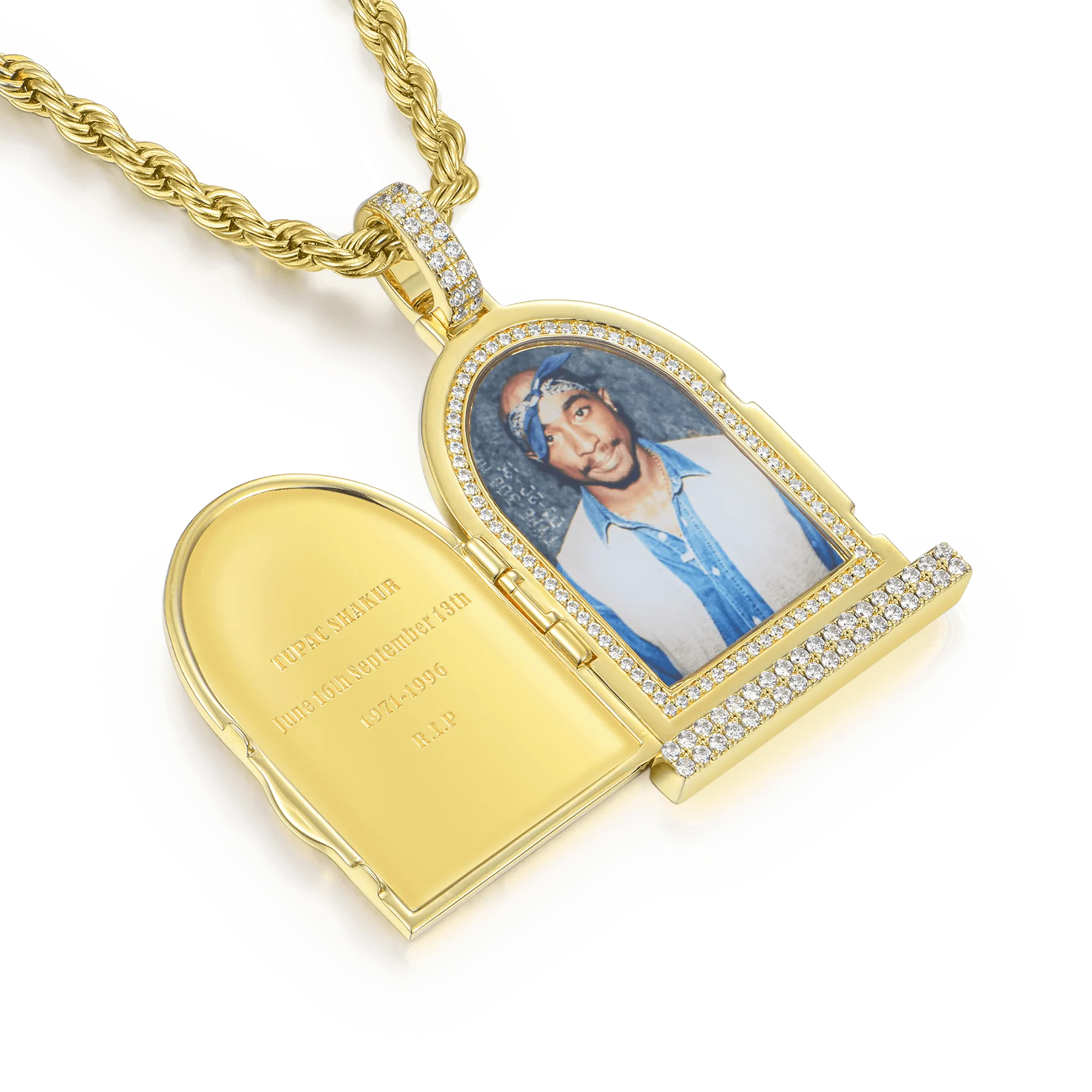 Personalized Custom Flip Tombstone Photo Pendant - Unique Memorial Keepsake Jewelry