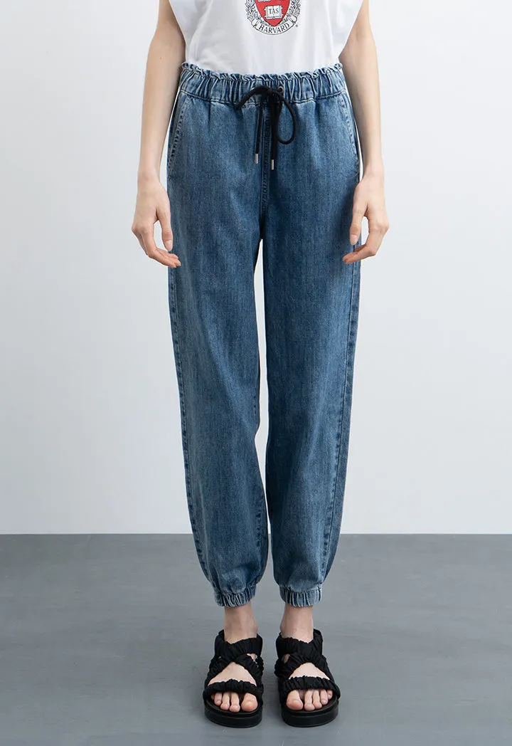 Denim Jogger With Elasticated Waist