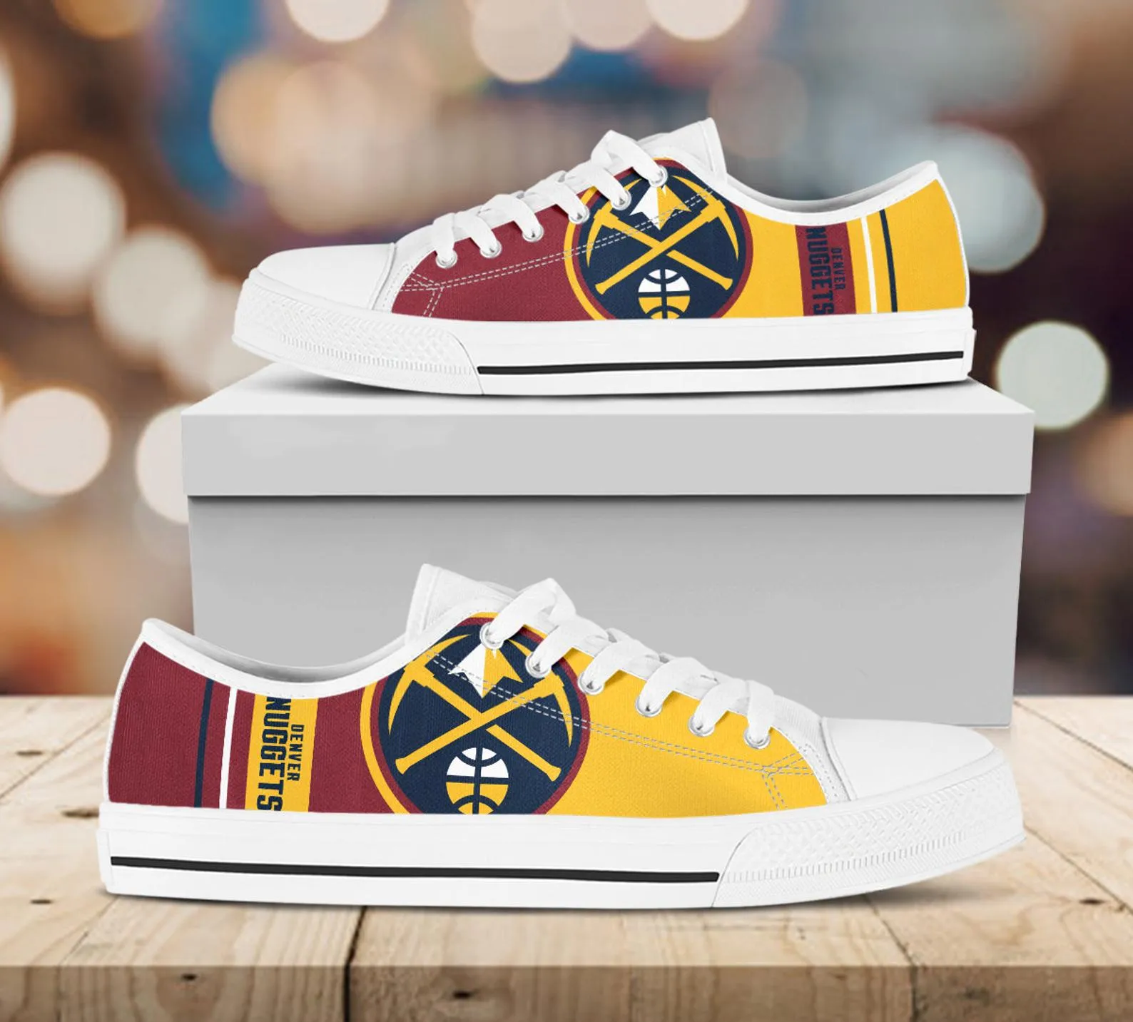 Denver Nuggets Custom Lowtop, Basketball Custom Shoes, Sport Lowtop, Canvas Shoes, Canvas Lowtop, Unisex Shoes, Gift Birthday