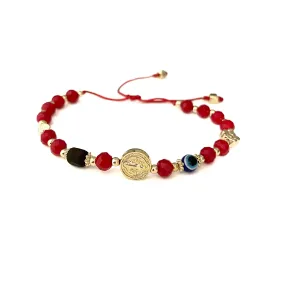 Evil Eye Talisman Genuine Azabache Red Adjustable Protection Bracelet for Women