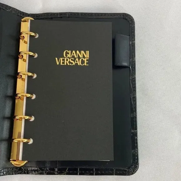 Gianni Versace Vintage Crocodile Date Book Miscellaneous