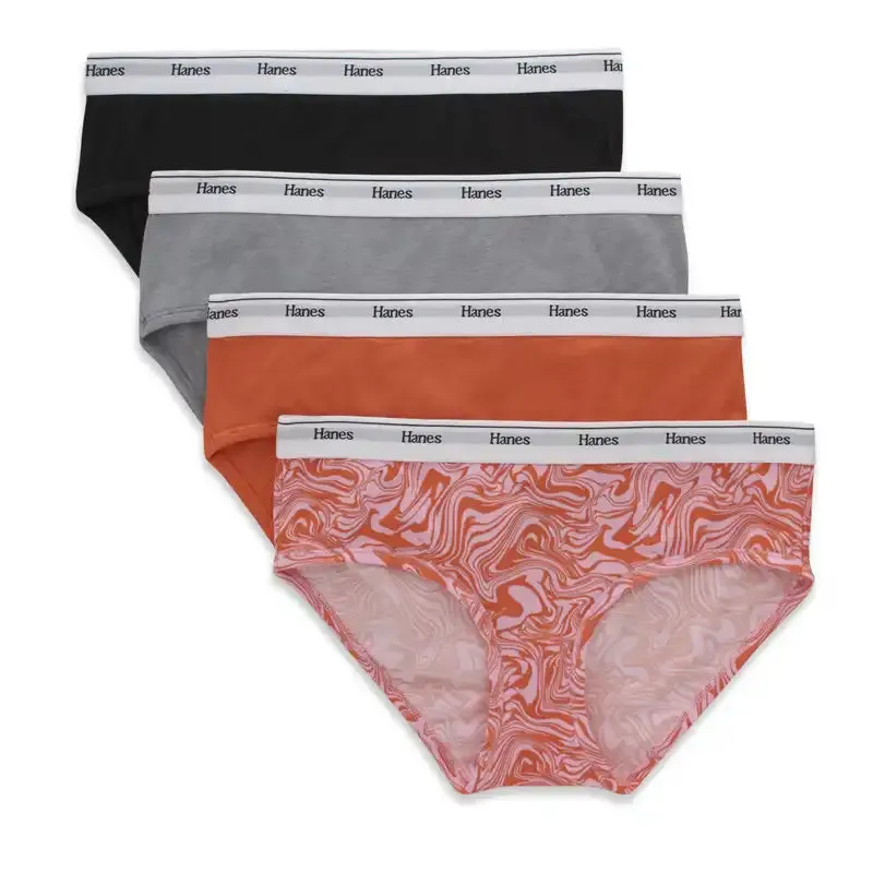 Hanes Originals Ladies Hipster 4 Pack Assorted