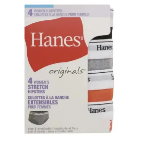 Hanes Originals Ladies Hipster 4 Pack Assorted