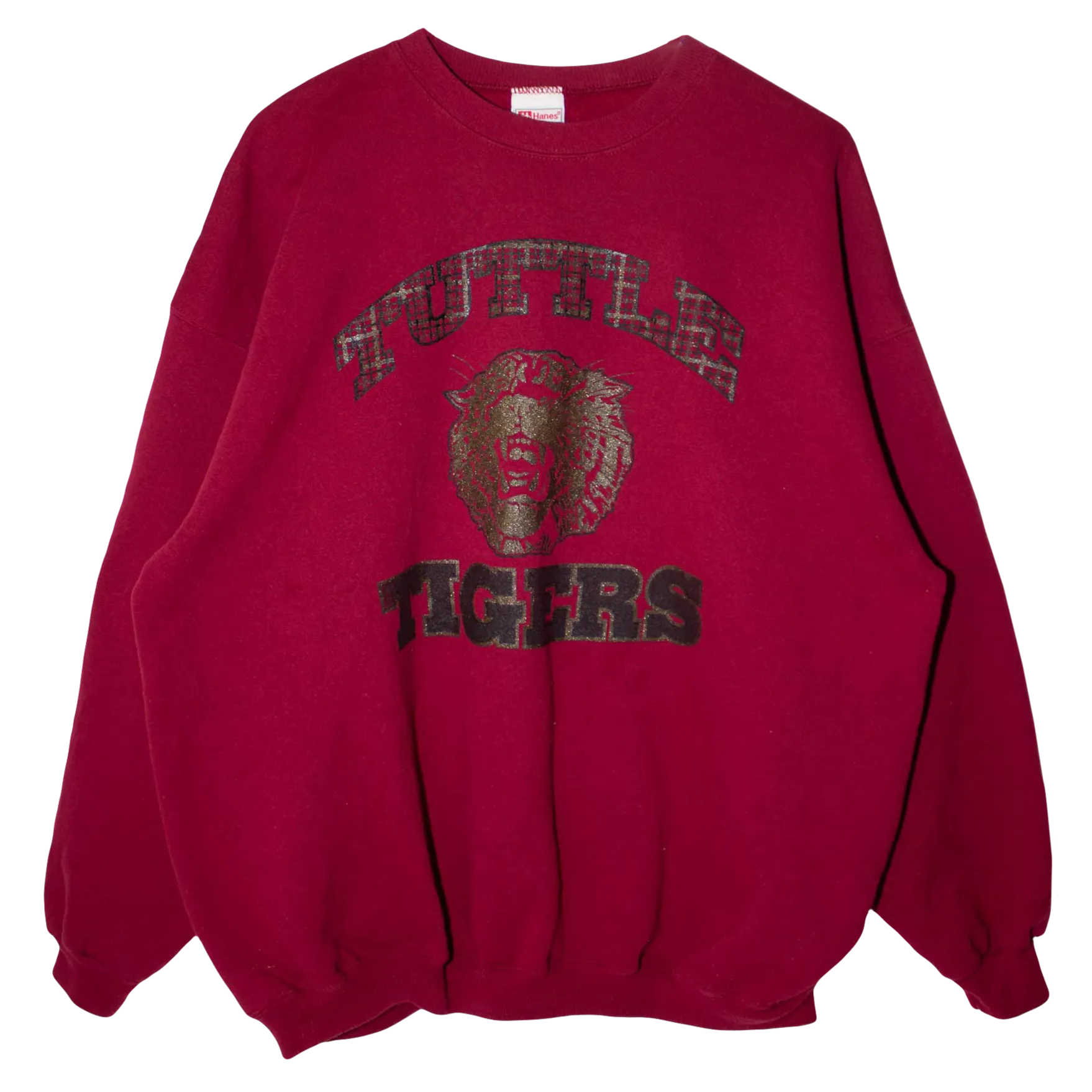 Hanes Vintage Printed Tuttle Tigers Sweater Burgundy (XL)