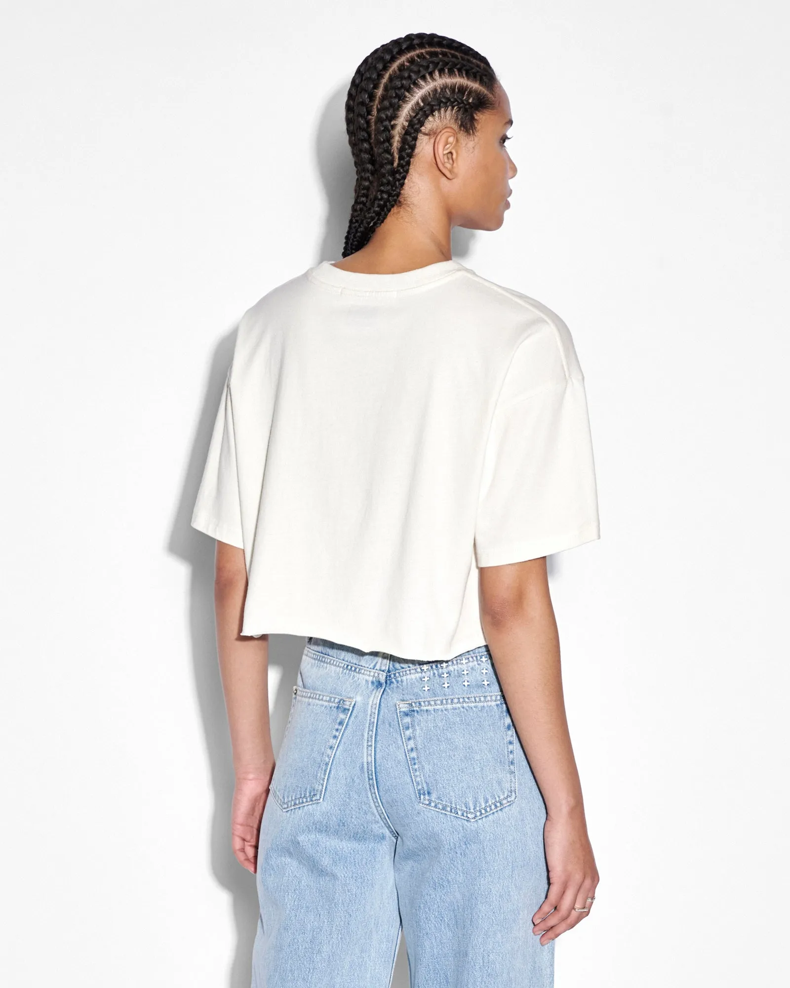 KSUBI Sprayed OH G Crop SS Tee White