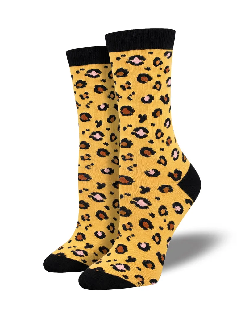 Ladies Bamboo Leopard Print Socks