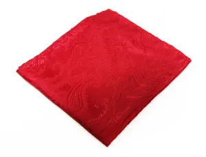 Mens Red Paisley Pocket Square