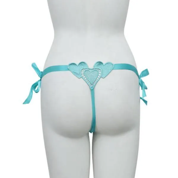 Net & Lace Tie-up Thong G-String Pantyn For Women