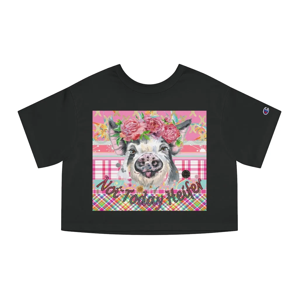 Pink Calypso Piggy Cropped T-Shirt