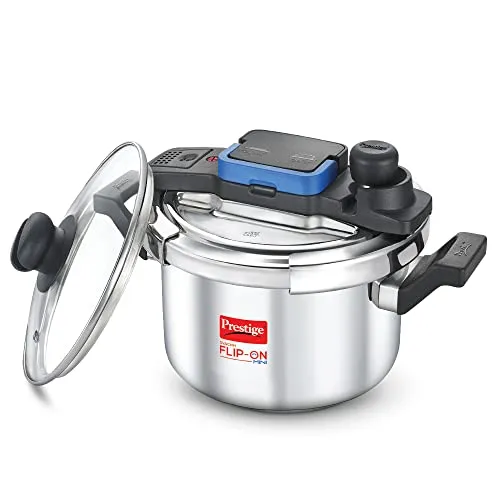 Prestige Svachh FLIP-ON MiniSS Pressure Cooker 18 cm-3 L with Glass Lid