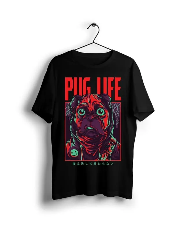 Pug Life- Digital Graphics Basic T-shirt Black