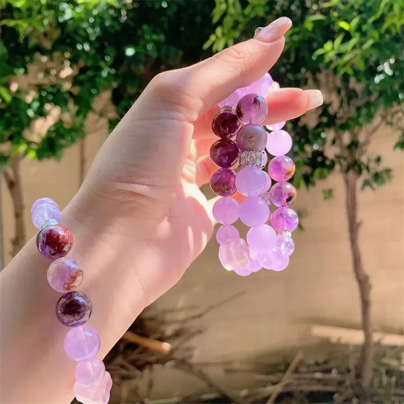 Purple Phantom Quartz &Bracelet Lavender Amethyst