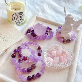 Purple Phantom Quartz &Bracelet Lavender Amethyst