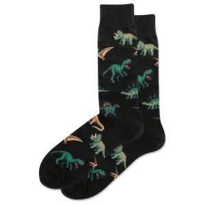 "Dinosaurs" Cotton Crew Socks by Hot Sox-Large