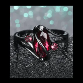 Red Crystal Ring for Women