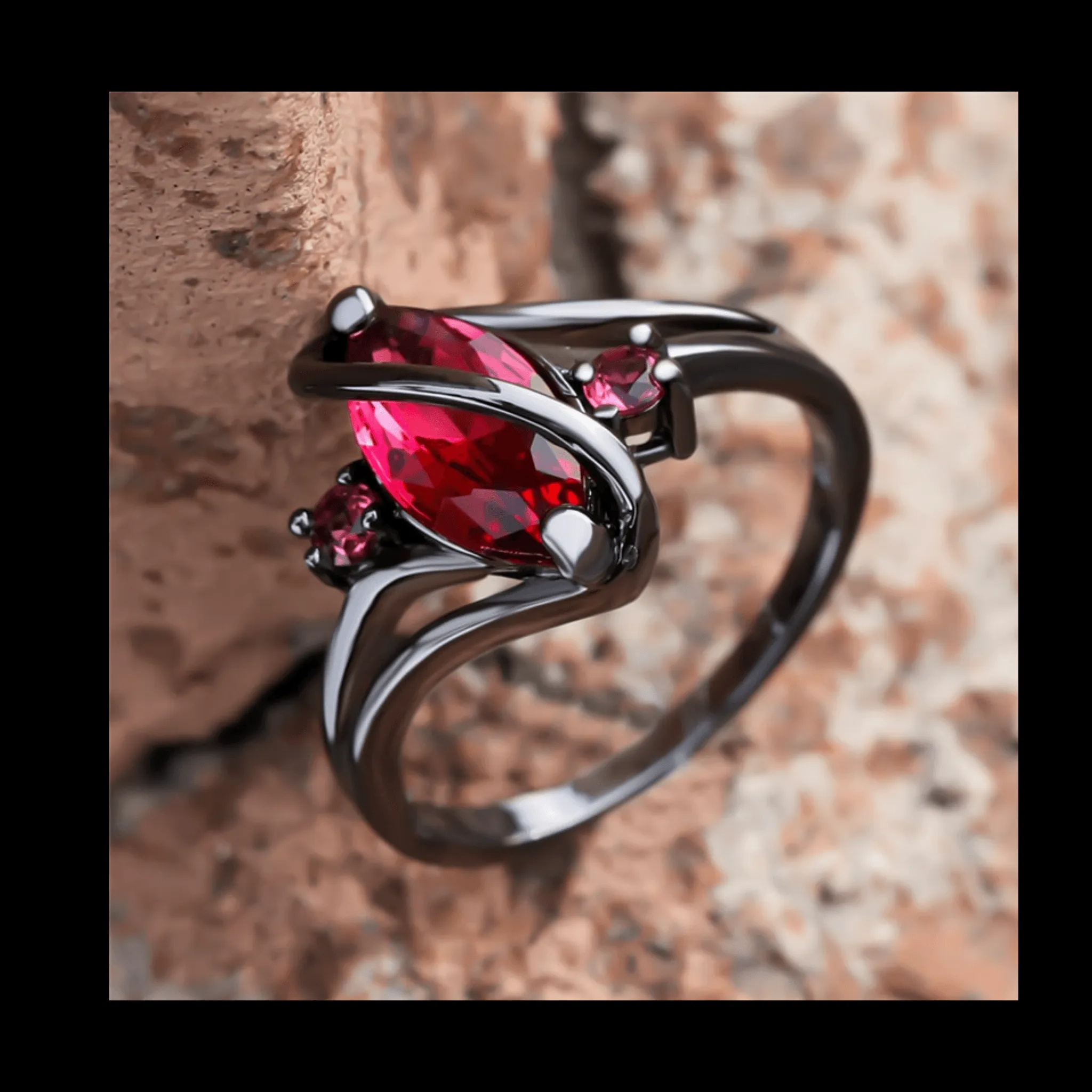 Red Crystal Ring for Women