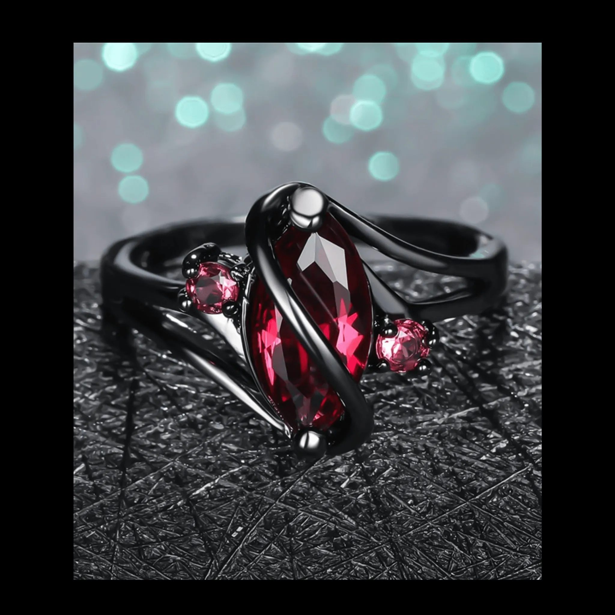 Red Crystal Ring for Women