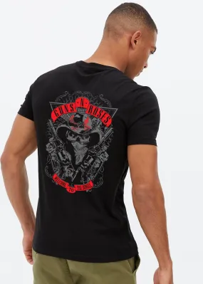 Red Pirate Guns N Roses Men Regular Fit Black Half Sleeve T-Shirt