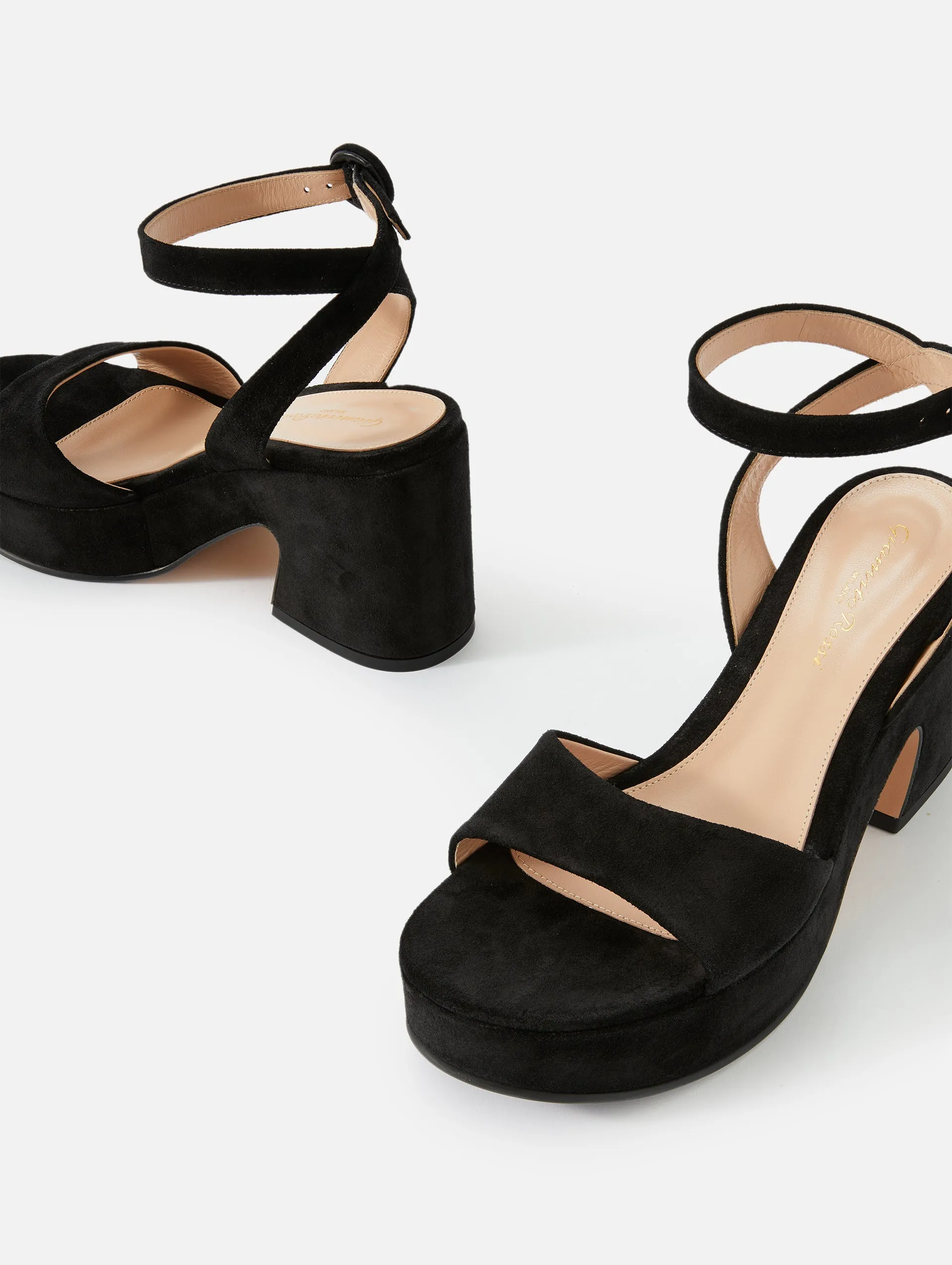 Suede Heel Sandal