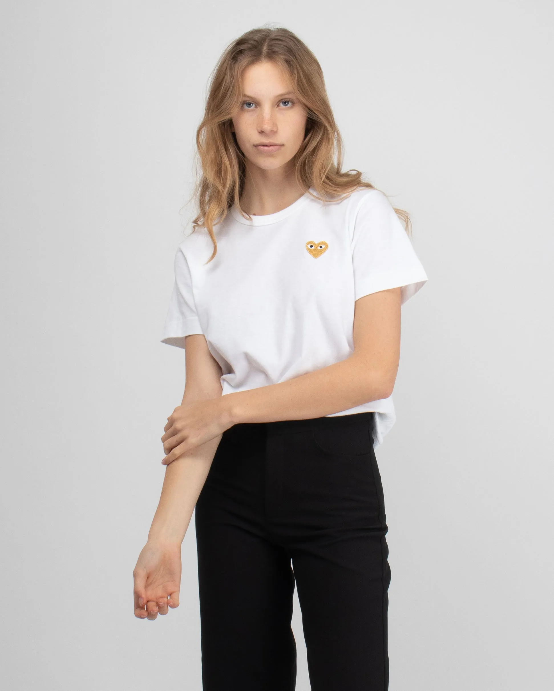 T215 GOLD HEART T-SHIRT / WHITE