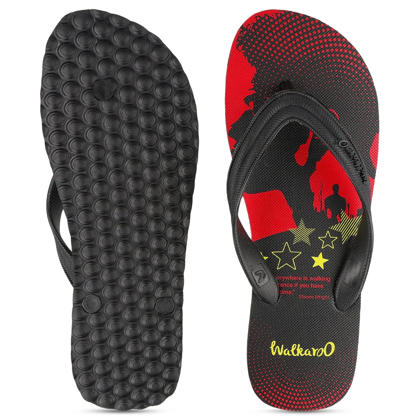 Walkaroo Gents Flip Flop Thong  - HG163 Red Black