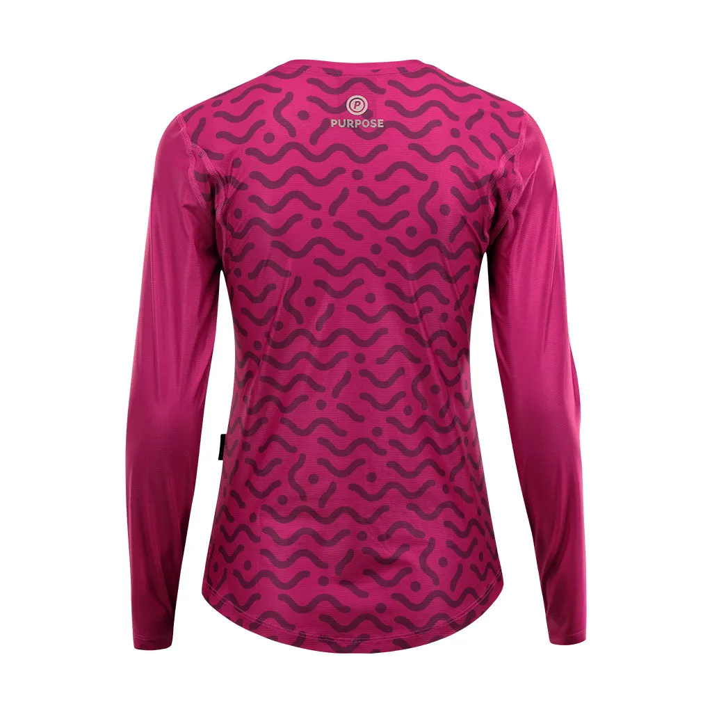 Women Long Sleeve Running Shirt Hypermesh ELITE (Amaranth Red)