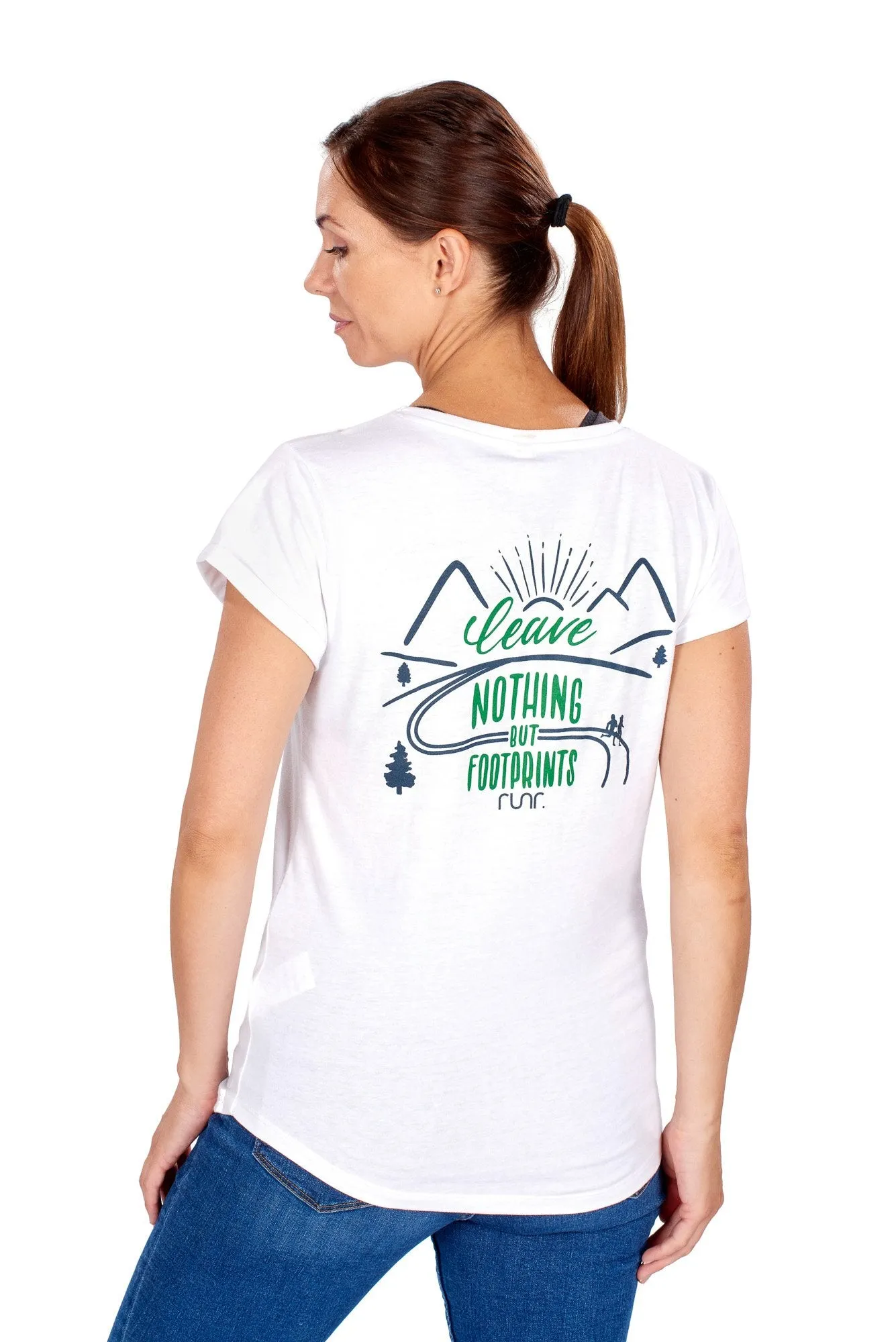 Women's 'Leave Nothing But Footprints' Runr T-Shirts - white