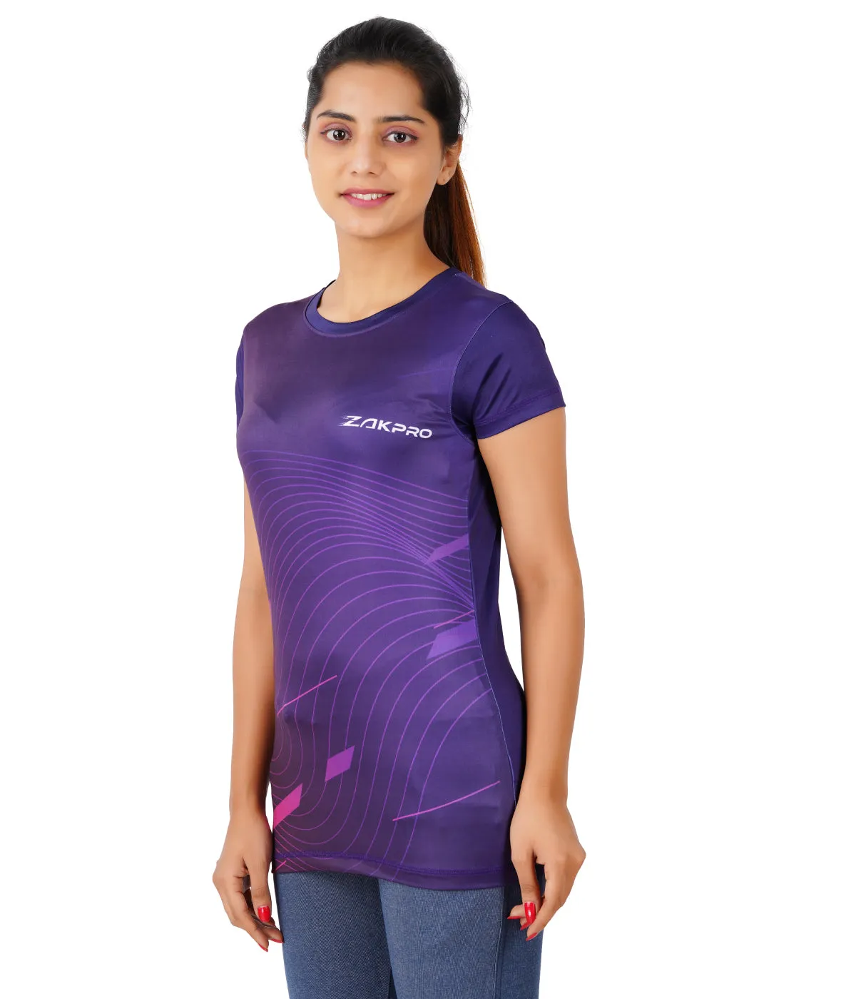 ZAKPRO Sports Tees for Women (Purple Wave)